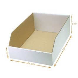 Corrugated Bin Box White - Double Wall (5 Ply) - 23L X 14.5W X 13.75H Inch