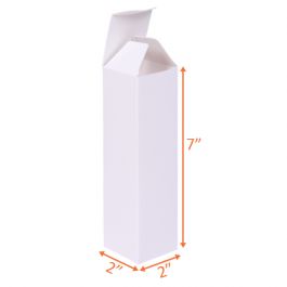 White (SBS) Folding Carton - 2 x 2 x 7 Inch
