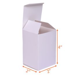 White (SBS) Folding Carton - 2 x 2 x 4 Inch