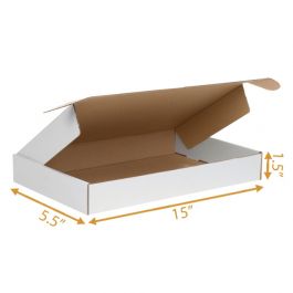 White Mailer Box (inside Kraft) - 15 x 5.5 x 1.5 Inch