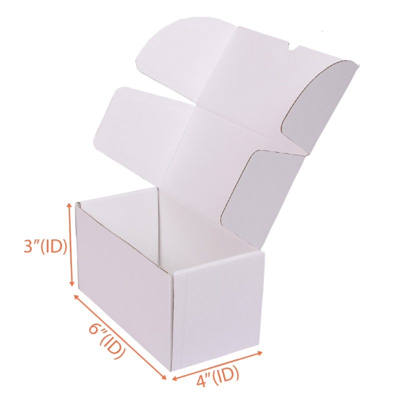 Pizza Box (All White) - 6 x 4 x 3 Inch | Packaging Boxes