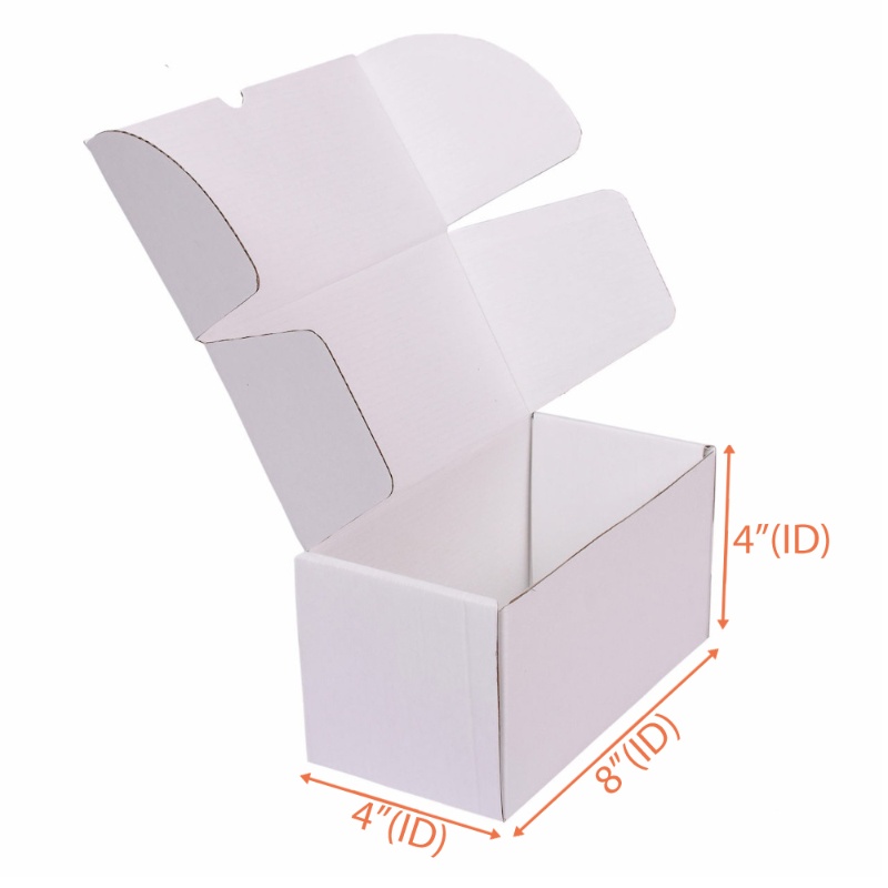 Pizza Box (All White) - 8 x 4 x 4 Inch | Packaging Boxes