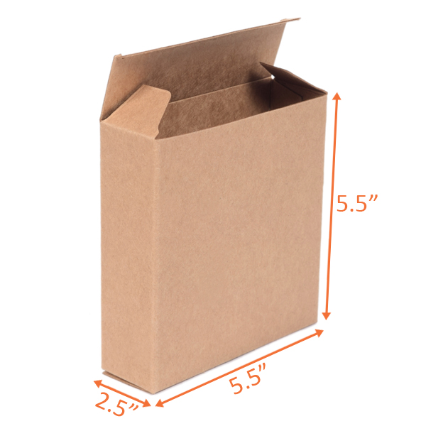 Kraft Folding Carton - 5.5x2.5x5.5 | Chipboard Boxes, Gift Boxes