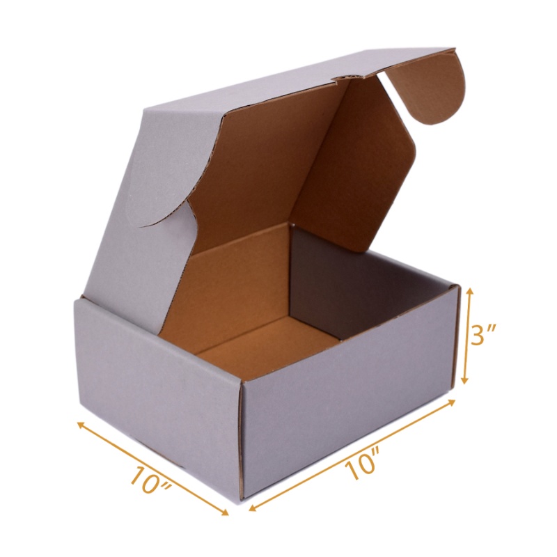 Grey Mailer Box - 10x10x3 | Cardboard Boxes Delivery